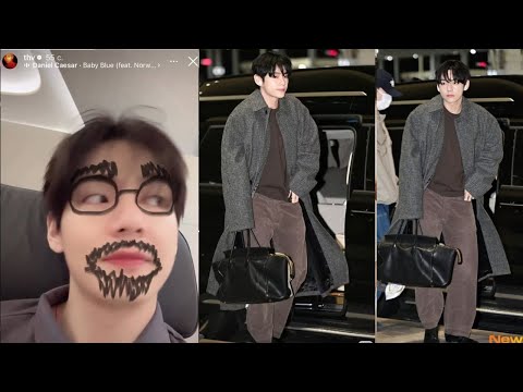 Видео: ✨ Ким Тэхён из BTS замечен в аэропорту Инчхон! Отправляется в Америку для международного 🇺🇸🔥 ✨