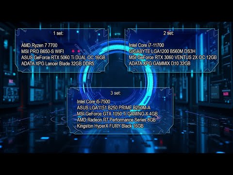 Видео: Сравнение поколений: R7 7700+5060Ti, I7 11700+3060, I5 7500+1050Ti. Реальные тесты без воды. #pc