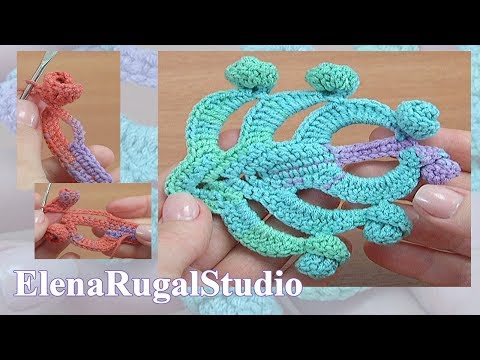 Видео: 3Д ВЯЗАНИЕ КРЮЧКОМ/Листик крючком со спиральками/Подробный МАСТЕР-КЛАСС