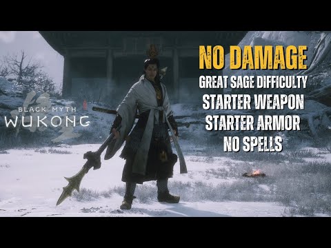 Видео: Эрланг (Великий Мудрец) Стартовое оружие/броня | Без урона/заклинаний - Black Myth: Wukong