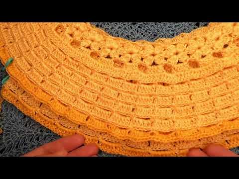 Видео: КРУГЛАЯ цветочная КОКЕТКА , вязание крючком , crochet for women( В №  №385)