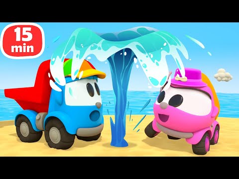 Видео: Грузовичок Лева нашел фонтан под землей и сделал аквариум! Мультики для малышей про машинки