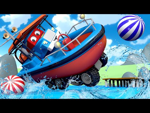 Видео: Водните ски - Супер-камиона Карл в Града на Колите 🚚 ⍟ Анимационно филмче за деца камиони