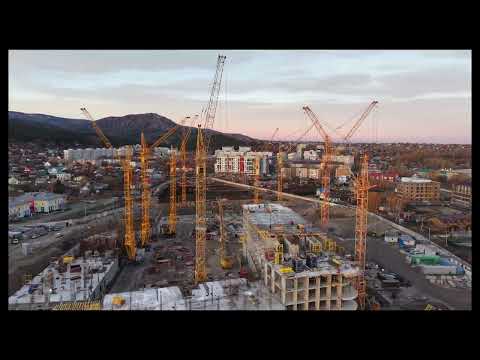 Видео: Рекорд Белокурихи. 10 башенных кранов на одной стройке!