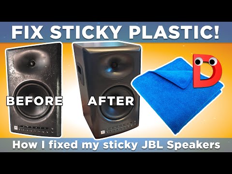 Видео: ИСПРАВЬТЕ ЛИПКИЙ ПЛАСТИК! Я починил пару липких динамиков JBL. Удалите липкое пластиковое покрытие.