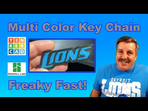 Видео: 10-минутный цветной брелок для печати на принтере Tinkercad Bambu Studio для начинающих
