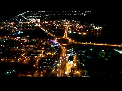 Видео: Иркутск глазами дрона ( Ночной гиперлапс )