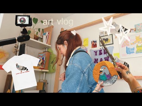 Видео: 𓅪 день из жизни художника 𓅪 искусство, текстиль, тафтинг, голуби и т. д. и т. п.