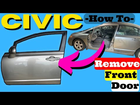 Видео: Honda Civic Как снять переднюю дверь в сборе 2006 2007 2008 2009 2010 2011 Снятие Снять Отсоединить