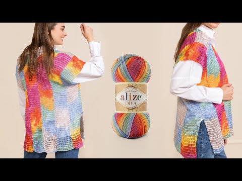 Видео: Diva Batik ile Ebru Efektli Yelek • Marble Pattern Vest • Жилет С Эффектом Мраморного Искусства