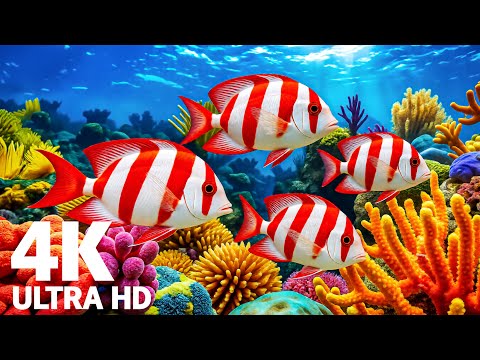 Видео: Лучший аквариум 4K — исследуйте подводный мир и красивых рыб кораллового рифа для глубокого сна