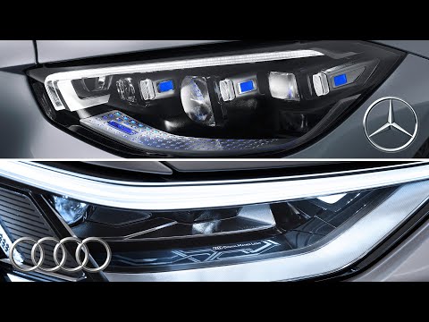 Видео: Audi Digital Matrix Light против Mercedes Digital Light – помощь в использовании технологий освещ...