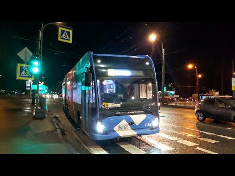 Видео: Троллейбус, маршрут №48 ВМЗ-6215.01 б.1186 (13.02.2023) Санкт-Петербург