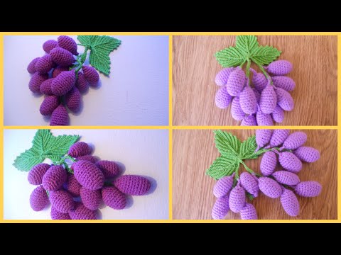 Видео: МК "Виноград крючком". DIY: crochet food