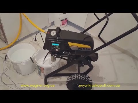 Видео: Wagner ProSpray 3.39 механизированное нанесение шпаклевки Эльф Д60. Запуск. Тест.