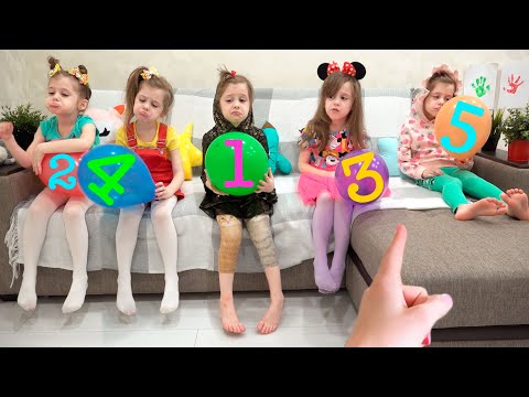 Видео: Eva learning colored numbers | Ева учит