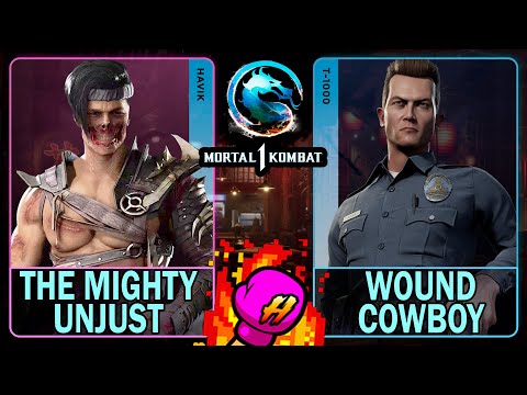 Видео: MK1 Могучий Несправедливый (Хэвик) против Раненого Ковбоя (Т-1000)🥊Mortal Kombat 1🥊4K 60ᶠᵖˢ