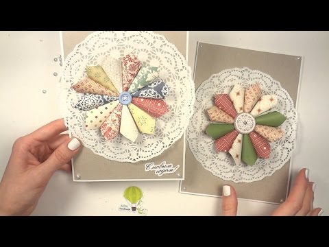 Видео: Как сделать новогоднюю открытку с венком - Скрапбукинг с детьми / Aida Handmade