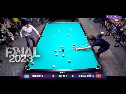 Видео: Финал Кубок "ARMADA"- 2023. Мадаминов (KGZ) - Омаров (KAZ). Бильярд (комбинир. пирамида). Billiards.