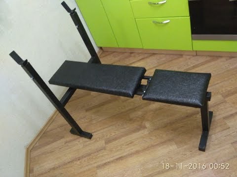 Видео: Как сделать наклонную скамью со стойками для жима штанги лёжа #8