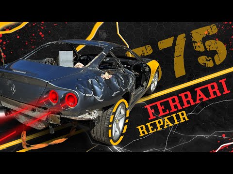Видео: A completely wrecked Ferrari  is a real challenge. Полностью разбитая Ferrari  — настоящий вызов.