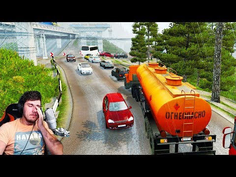 Видео: ПРОСТОЯЛ В ПРОБКЕ 3 ЧАСА - ЗАКРЫЛИ ДОРОГУ - EURO TRUCK SIMULATOR 2 + РУЛЬ