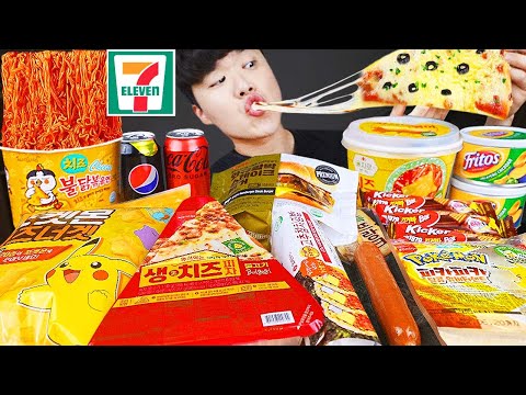 Видео: Текст) ASMR MUKBANG острый рамэн и хот-доги с сыром, пицца и ттеокбокки !! Корейский магазин