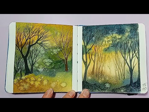 Видео: Обзор скетчбука | АКВАРЕЛЬ #акварель  #watercolor #скетчбук 