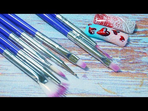 Видео: Набор кистей с AliExpress. Градиент веерной кистью