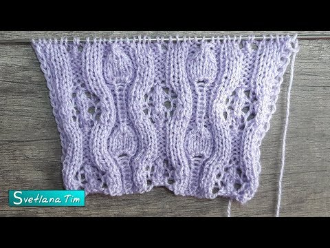 Видео: Ажурный узор КАПЕЛЬКИ. Вязание спицами # 576