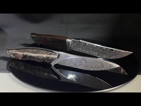 Видео: Два ножа из Damasteel. Нож Ворон и Фараон.