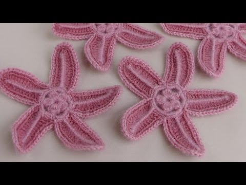 Видео: Вязание крючком цветка.Как связать цветок с прожилками. УРОК ВЯЗАНИЯ.