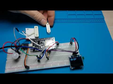 Видео: Система мониторинга на ESP8266 с OLED-дисплеем и датчиками движения, температуры и герконом.