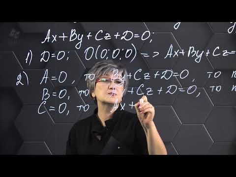 Видео: Частные случаи уравнения плоскости. 1 часть. 11 класс.
