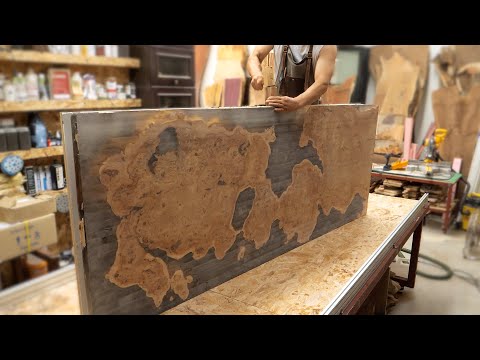 Видео: Всего один деревянный стол, сделанный мастерами! Процесс изготовления корейского стола из смолы