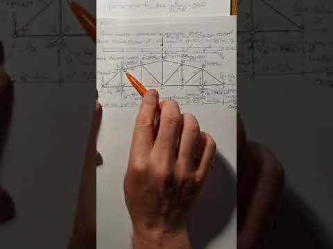 Видео: Ферма. Нахождение усилий в стержнях фермы аналитическим способом. Часть 2