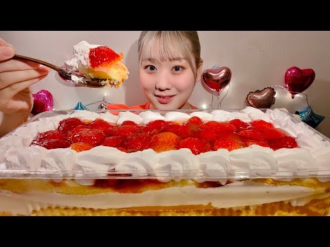 Видео: ASMR клубничный чизкейк【русские субтитры】【Mukbang/ Eating Sounds】