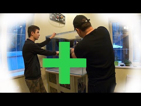 Видео: Ремонтируем 800л аквариум с сыном. ч2