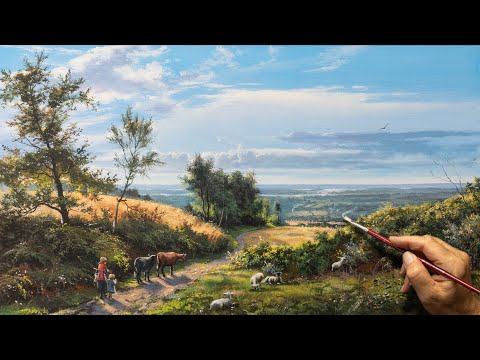 Видео: 🔴Урок рисования акрилом "Просторы урожайного года" / Пейзаж акрилом. Урок рисования.