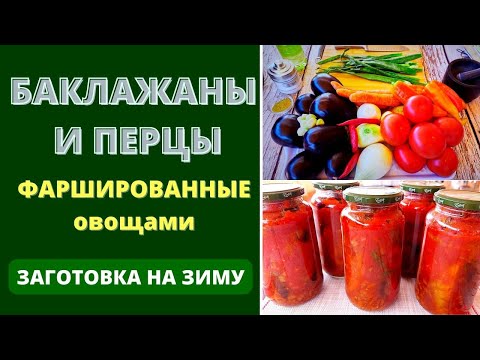 Видео: БАКЛАЖАНЫ И ПЕРЦЫ ФАРШИРОВАННЫЕ ОВОЩАМИ : ЗАГОТОВКА НА ЗИМУ ИЛИ ПАЛОЧКА-ВЫРУЧАЛОЧКА ДЛЯ ВАС