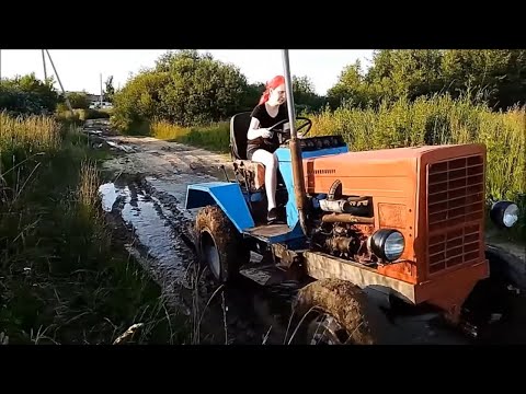 Видео: Самодельный трактор с дизелем Mercedes Как собирался homemade tractor