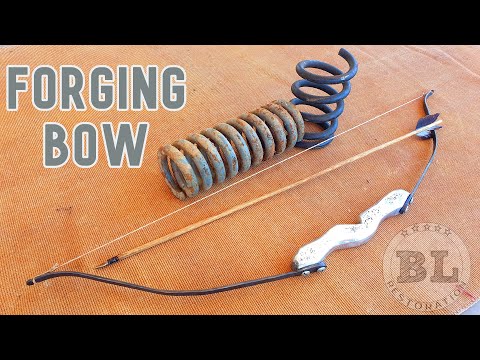 Видео: Ржавая спиральная пружина, выкованная в форме лук