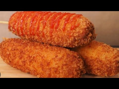 Видео: Корн-дог| Уличная еда в домашних условиях. Асмр.