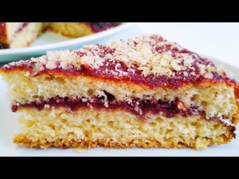 Видео: Быстрый и бюджетный пирог со сливовым джемом. Просто и вкусно!