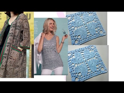 Видео: Один Квадрат ДВЕ ПОТРЯСАЮЩИЕ ВЕЩИ Квадратный мотив крючком