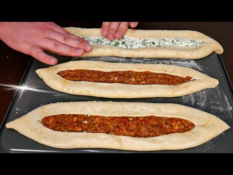 Видео: Эта ТУРЕЦКАЯ Пицца меня покорила. Лепешки с фаршем и творогом - ПИДЕ