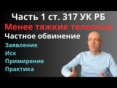 Видео: Часть 1 ст. 317 УК РБ. Частное обвинение. Менее тяжкие телесные. Нужен ли адвокат?