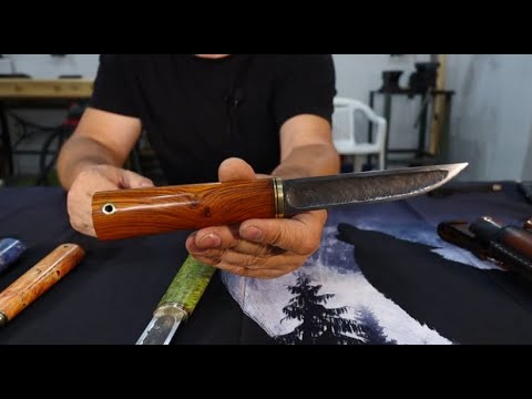 Видео: Изготовление ножа якутского типа. Шлифовка рукояти. Часть 3.