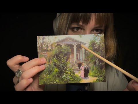 Видео: asmr картины-открытки | трейсинг, шепот, скретчинг и таппинг