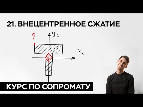 Видео: 21. Внецентрненное растяжение-сжатие стойки ( практический курс по сопромату )